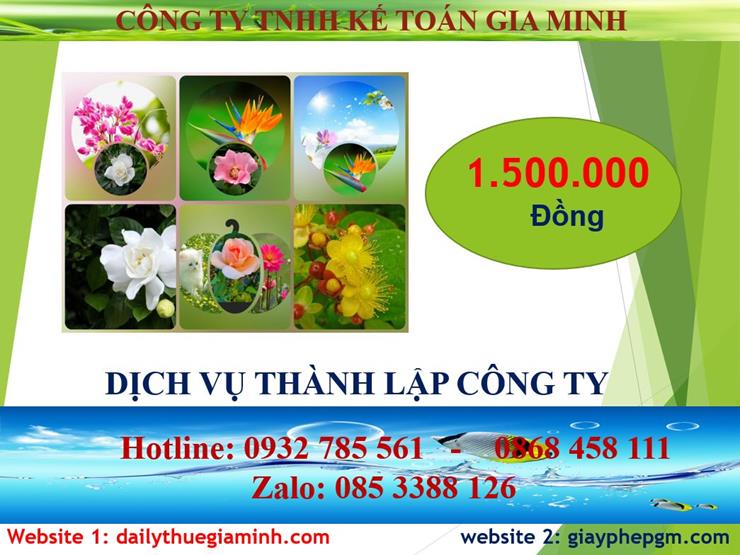 Đăng ký thành lập công ty tại Cao Bằng 5 Chi phí đăng ký thành lập công ty tại Cao Bằng
