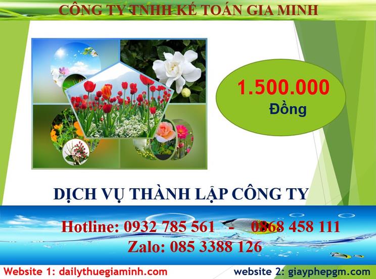 Đăng ký thành lập công ty tại Đồng Tháp 5 Chi phí đăng ký thành lập công ty tại Đồng Tháp