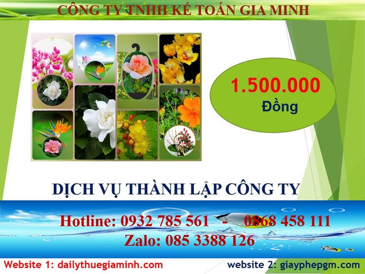 Đăng ký thành lập công ty tại Hòa Bình 5 Chi phí đăng ký thành lập công ty tại Hòa Bình