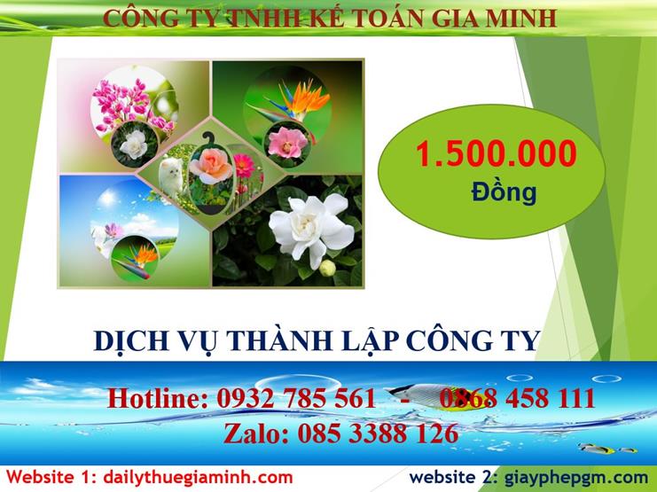 Chi phí đăng ký thành lập công ty tại Huyện Bắc Tân Uyên
