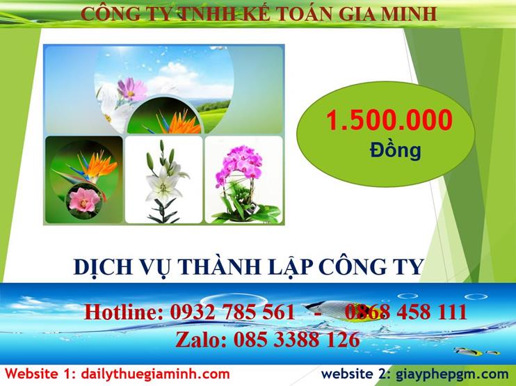 Chi phí đăng ký thành lập công ty tại Huyện Bàu Bàng