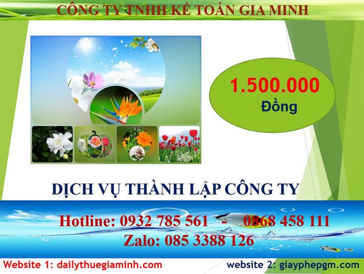 Đăng ký thành lập công ty tại Huyện Cờ Đỏ 5 Chi phí đăng ký thành lập công ty tại Huyện Cờ Đỏ