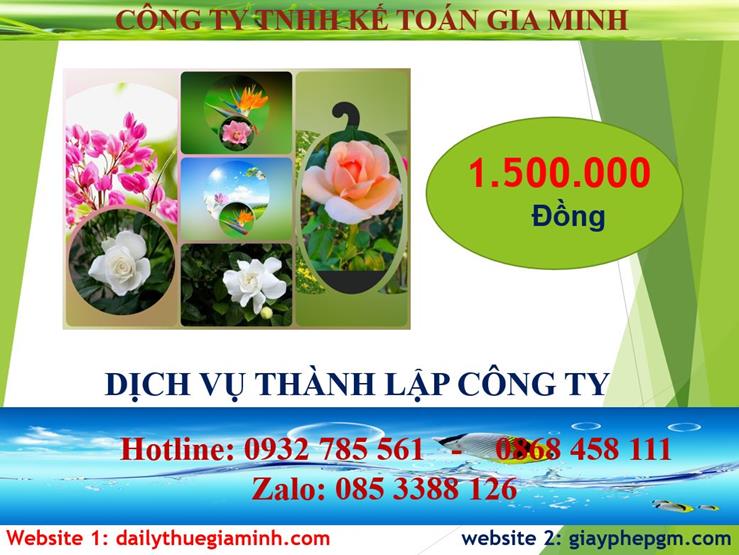 Chi phí đăng ký thành lập công ty tại Huyện Phú Giáo