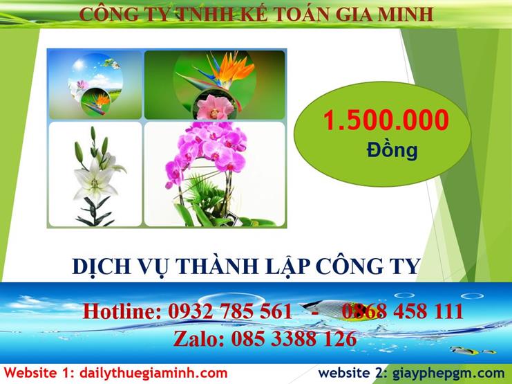Chi phí đăng ký thành lập công ty tại Lai Châu