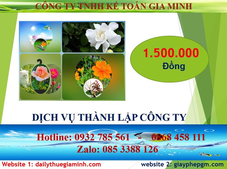 Đăng ký thành lập công ty tại Ninh Bình 5 Chi phí đăng ký thành lập công ty tại Ninh Bình