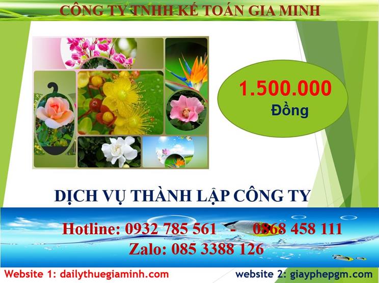 Chi phí đăng ký thành lập công ty tại Phú Thọ