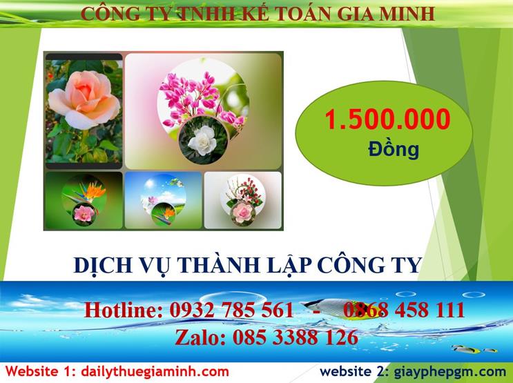 Đăng ký thành lập công ty tại Thái Nguyên 5 Chi phí đăng ký thành lập công ty tại Thái Nguyên