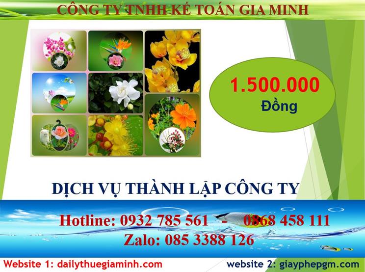 Chi phí đăng ký thành lập công ty tại Thị Xã Tân Uyên