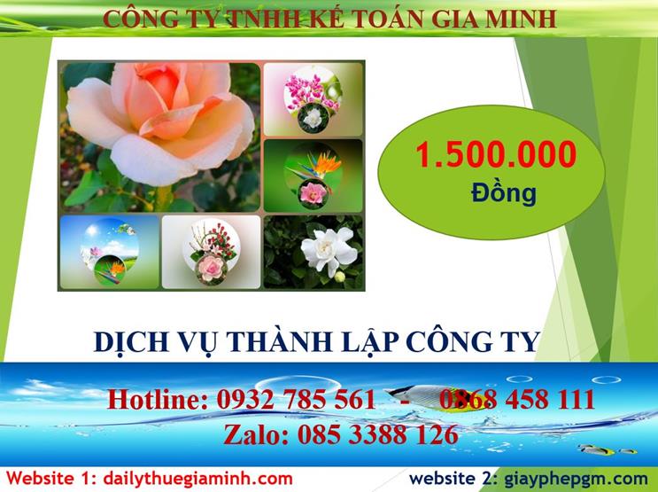 Chi phí đăng ký thành lập công ty tại Thị Xã Thuận An