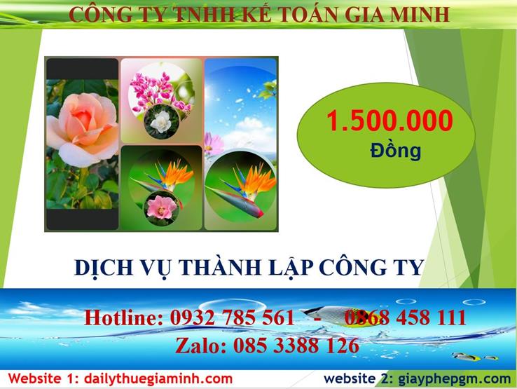 Đăng ký thành lập công ty tại Thừa Thiên Huế 5 Chi phí đăng ký thành lập công ty tại Thừa Thiên Huế