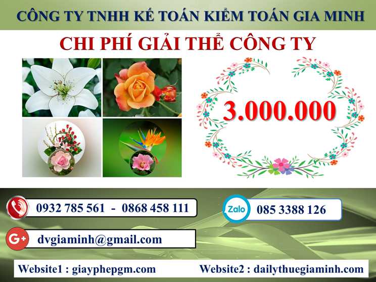 Chi phí giải thể doanh nghiệp tại Huyện Hoài Đức 