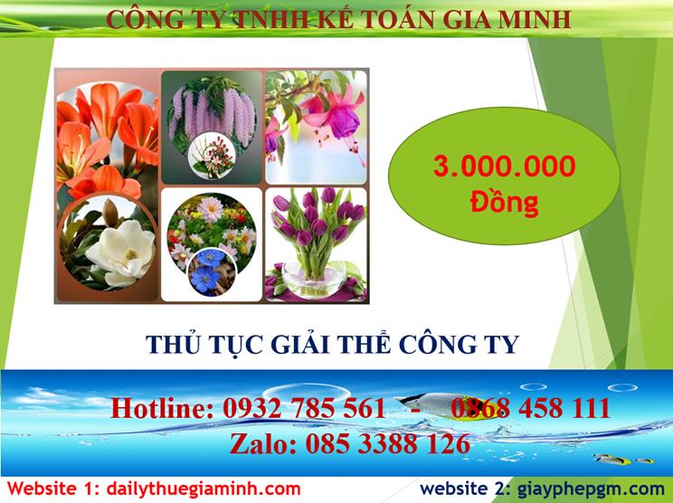 Thủ tục giải thể công ty tại Huyện Bàu Bàng 5 Chi phí thủ tục giải thể công ty tại Huyện Bàu Bàng