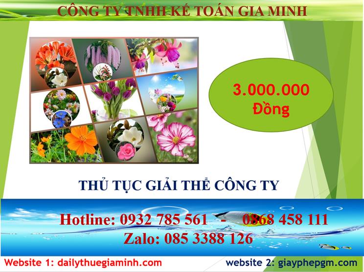 Thủ tục giải thể công ty tại Huyện Phú Giáo 5 Chi phí thủ tục giải thể công ty tại Huyện Phú Giáo