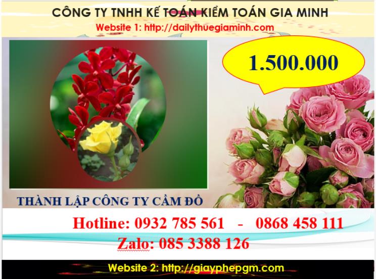 Thành lập công ty cầm đồ tại Lai Châu 5 Chi phí thành lập doanh nghiệp cầm đồ tại Lai Châu