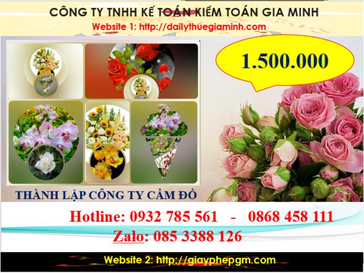Thành lập công ty cầm đồ tại Vĩnh Phúc 5 Chi phí thành lập doanh nghiệp cầm đồ tại Vĩnh Phúc