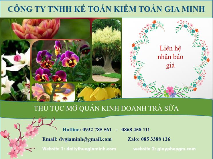 Thủ tục mở quán kinh doanh trà sữa 5 Chi phí thủ tục mở quán kinh doanh trà sữa