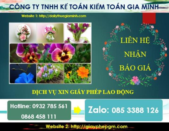 Xin giấy phép lao động tại Bắc Giang 5 Chi phí thực hiện giấy phép lao động tại Bắc Giang