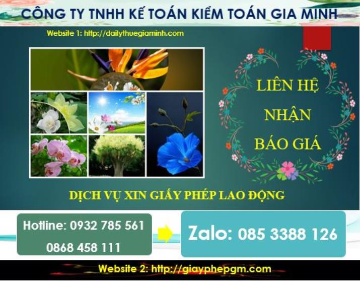 Xin giấy phép lao động tại Bình Định 5 Chi phí thực hiện giấy phép lao động tại Bình Định