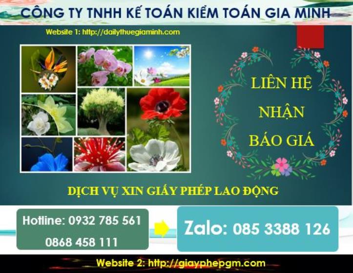 Xin giấy phép lao động tại Đồng Tháp 5 Chi phí thực hiện giấy phép lao động tại Đồng Tháp