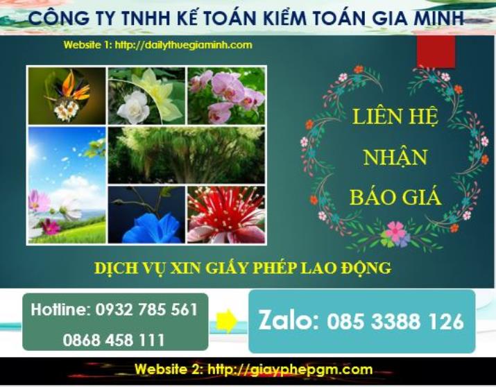 Xin giấy phép lao động tại Hòa Bình 5 Chi phí thực hiện giấy phép lao động tại Hòa Bình