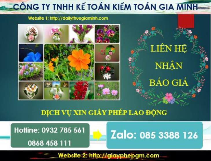 Xin giấy phép lao động tại Huyện Bắc Tân Uyên 5 Chi phí thực hiện giấy phép lao động tại Huyện Bắc Tân Uyên