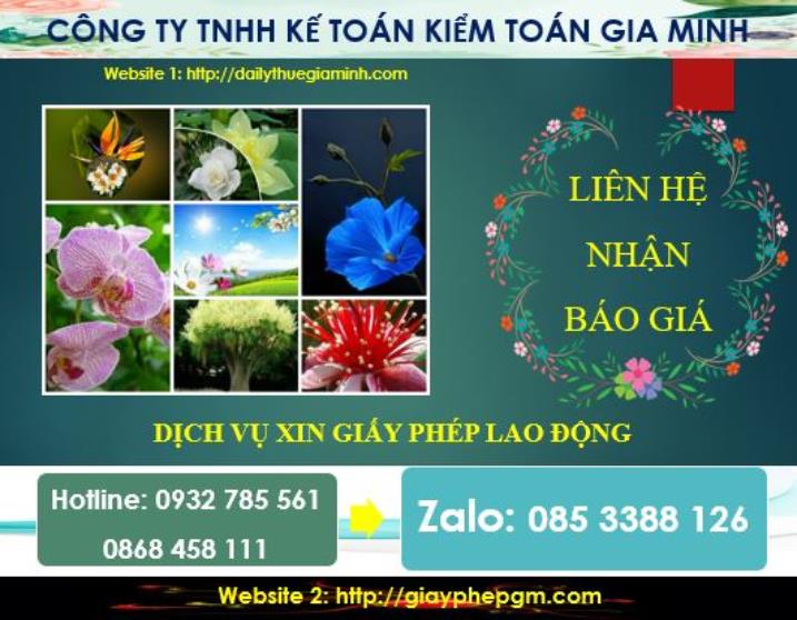 Xin giấy phép lao động tại Huyện Hóc Môn 5 Chi phí thực hiện giấy phép lao động tại Huyện Hóc Môn