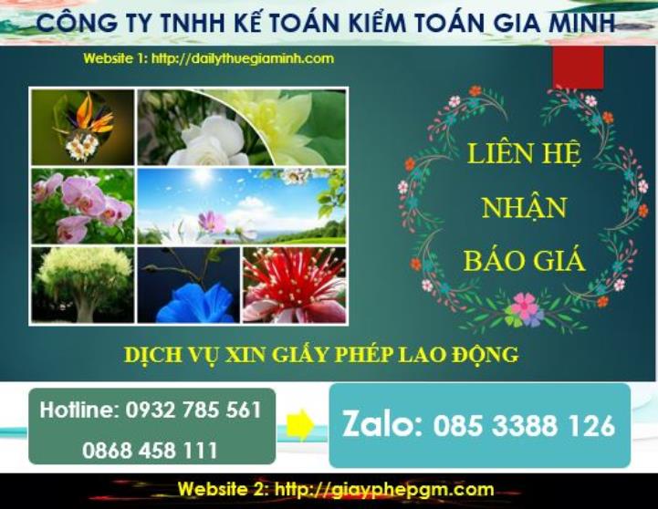Xin giấy phép lao động tại Khánh Hòa 5 Chi phí thực hiện giấy phép lao động tại Khánh Hòa