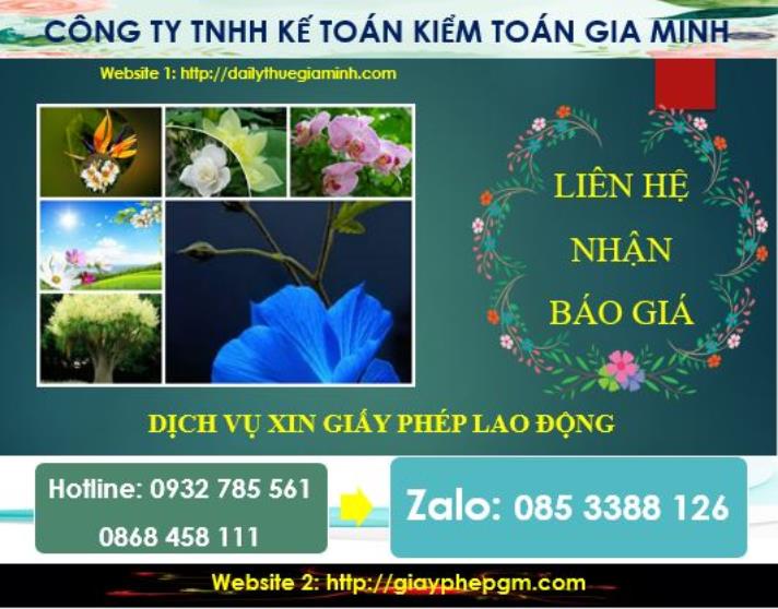 Xin giấy phép lao động tại Nam Định 5 Chi phí thực hiện giấy phép lao động tại Nam Định