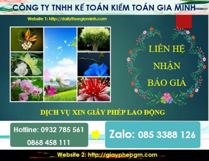 Xin giấy phép lao động tại Huyện Nhà Bè 5 Chi phí thực hiện giấy phép lao động tại Huyện Nhà Bè
