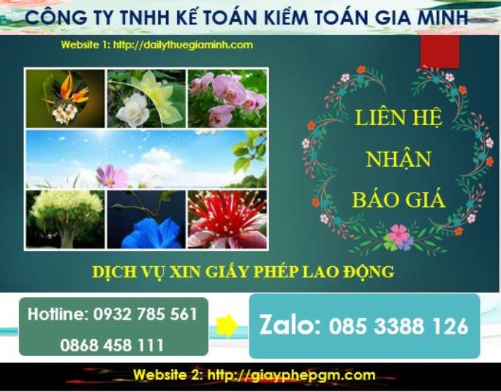Xin giấy phép lao động tại Ninh Bình 5 Chi phí thực hiện giấy phép lao động tại Ninh Bình