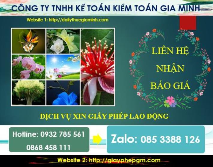 Xin giấy phép lao động tại Thái Bình 5 Chi phí thực hiện giấy phép lao động tại Thái Bình