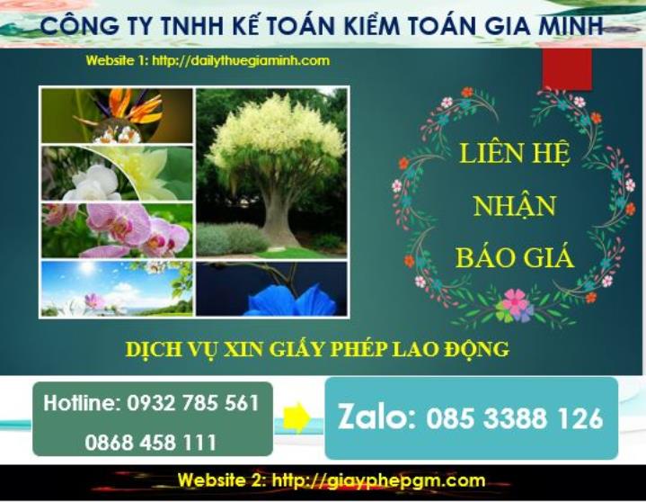 Xin giấy phép lao động tại Thái Nguyên 5 Chi phí thực hiện giấy phép lao động tại Thái Nguyên