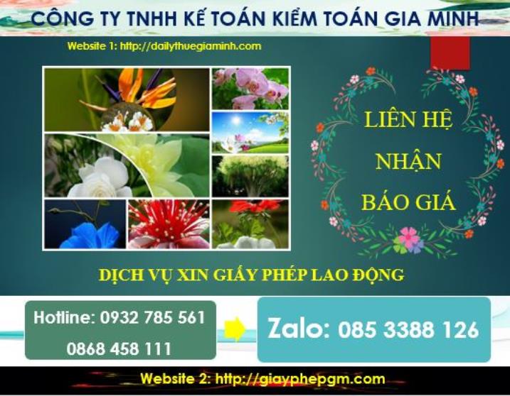 Xin giấy phép lao động tại Thừa Thiên Huế 5 Chi phí thực hiện giấy phép lao động tại Thừa Thiên Huế
