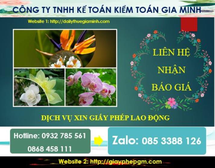 Xin giấy phép lao động tại Tuyên Quang 5 Chi phí thực hiện giấy phép lao động tại Tuyên Quang