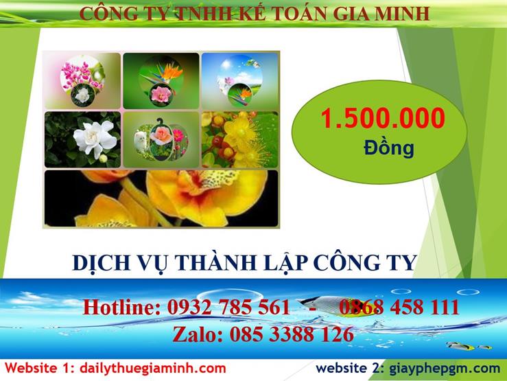 Đăng ký thành lập công ty tại Tuyên Quang 5 Chi phí đăng ký thành lập công ty tại Tuyên Quang