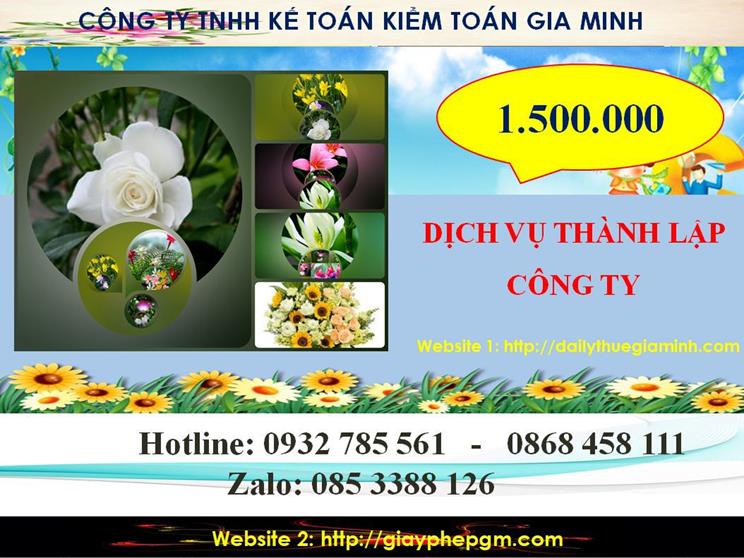 Chi phí dịch vụ thành lập chi nhánh công ty tại Huyện Dầu Tiếng