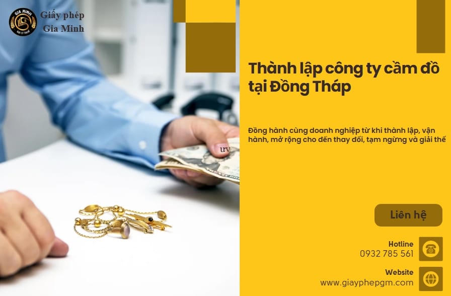 Thành lập công ty cầm đồ tại Đồng Tháp