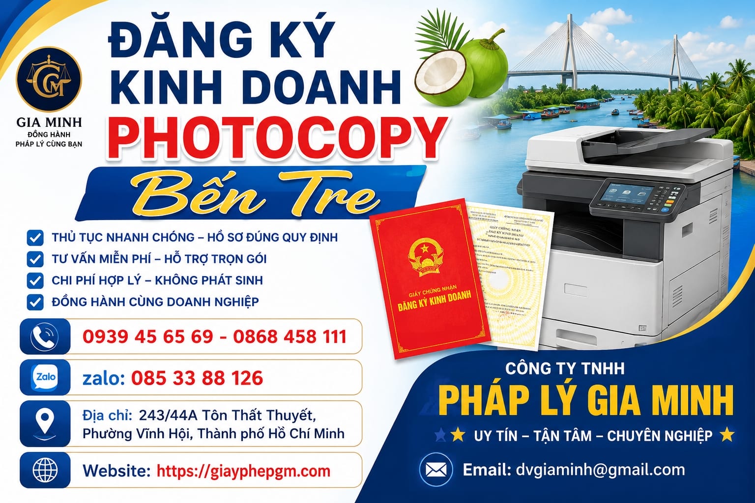 đăng ký kinh doanh photocopy bến tre