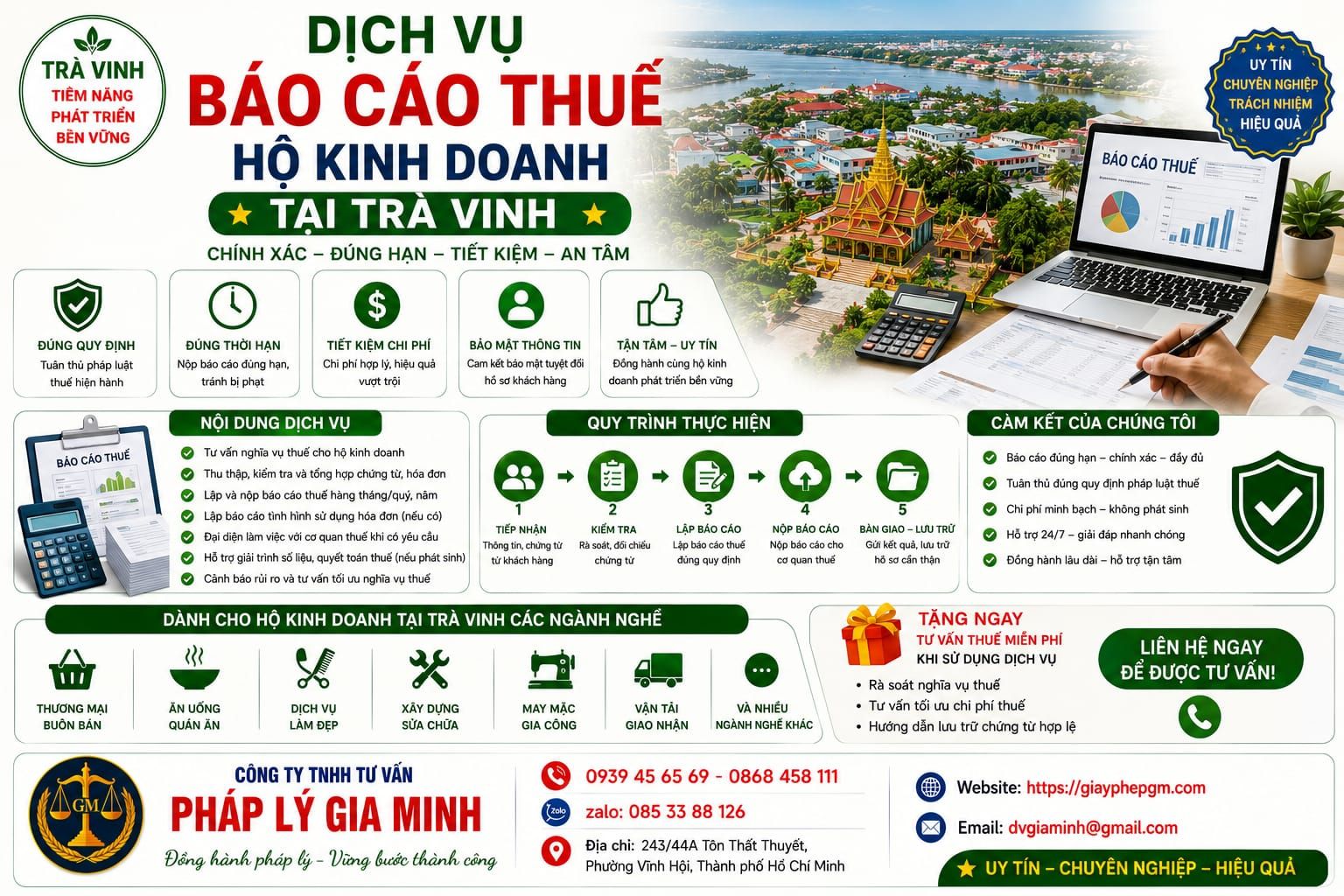 Dịch vụ báo cáo thuế hộ kinh doanh tại Trà Vinh