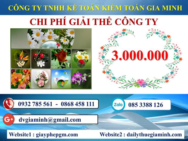 Dịch vụ giải thể doanh nghiệp tại Điện Biên 5 Chi phí dịch vụ giải thể doanh nghiệp tại Điện Biên