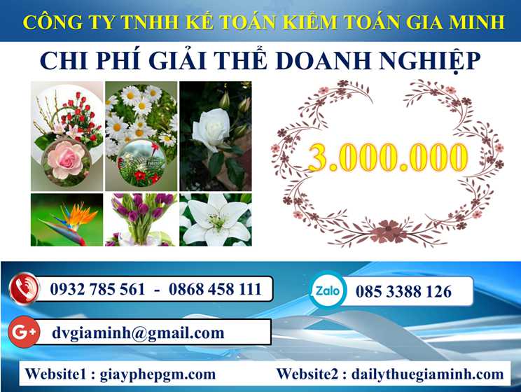 Dịch vụ giải thể doanh nghiệp tại Huyện Chương Mỹ 5 Chi phí dịch vụ giải thể doanh nghiệp tại Huyện Chương Mỹ