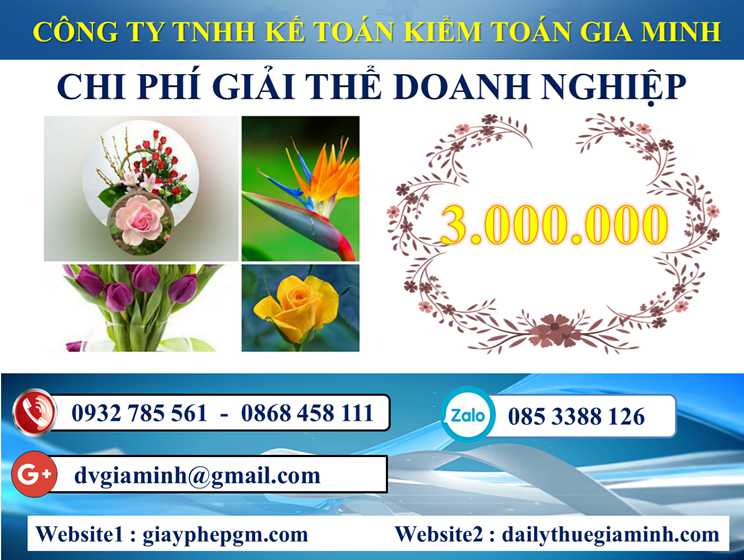 Dịch vụ giải thể doanh nghiệp tại Huyện Củ Chi 5 Chi phí dịch vụ giải thể doanh nghiệp tại Huyện Củ Chi