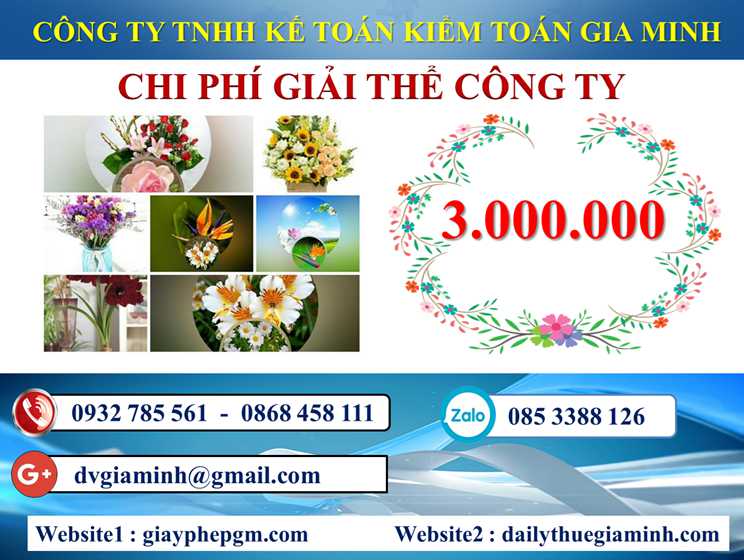 Dịch vụ giải thể doanh nghiệp tại Huyện Hòa Vang 5 Chi phí dịch vụ giải thể doanh nghiệp tại Huyện Hòa Vang