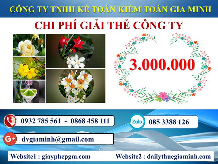 Dịch vụ giải thể doanh nghiệp tại Quận Nam Từ Liêm 5 Chi phí dịch vụ giải thể doanh nghiệp tại Quận Nam Từ Liêm