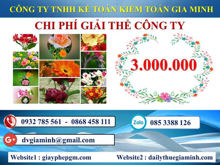 Dịch vụ giải thể doanh nghiệp tại Quảng Bình 5 Chi phí dịch vụ giải thể doanh nghiệp tại Quảng Bình