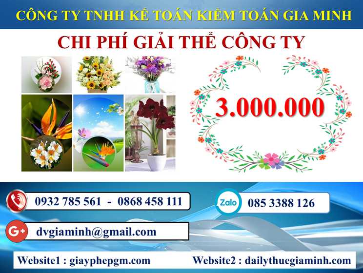 Dịch vụ giải thể doanh nghiệp tại Thái Nguyên 5 Chi phí dịch vụ giải thể doanh nghiệp tại Thái Nguyên