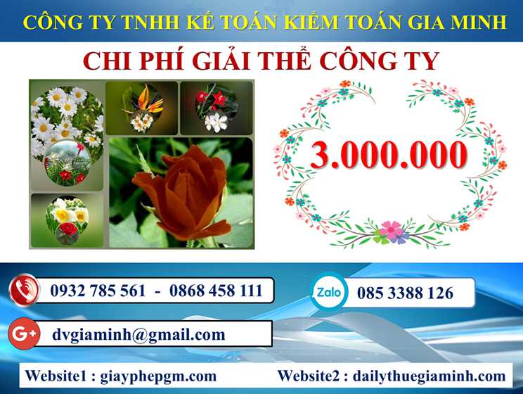 Dịch vụ giải thể doanh nghiệp tại Thị xã Sơn Tây 5 Chi phí dịch vụ giải thể doanh nghiệp tại Thị xã Sơn Tây
