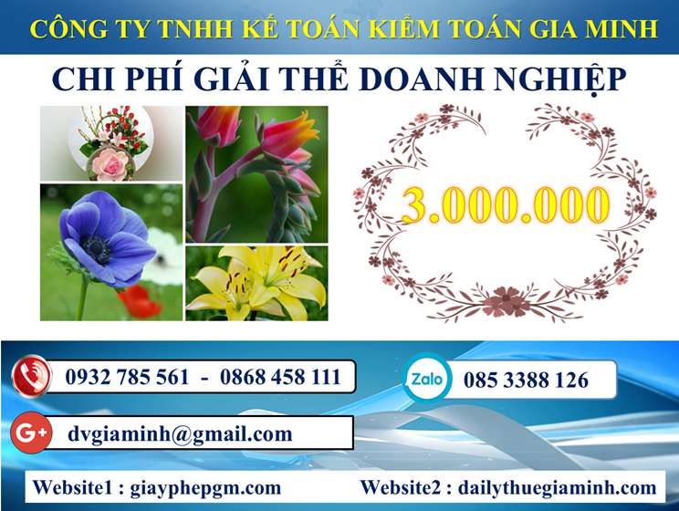 Dịch vụ giải thể công ty trọn gói tại Bắc Giang 5 Chi phí Dịch vụ giải thể công ty trọn gói tại Bắc Giang