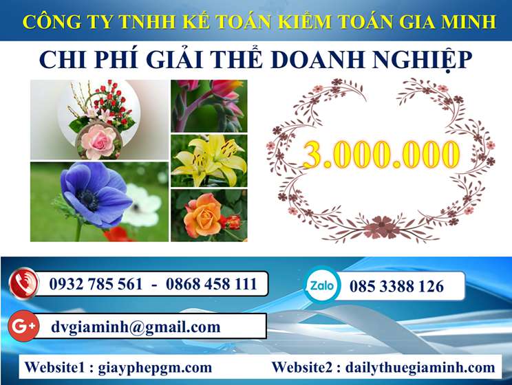 Dịch vụ giải thể công ty trọn gói tại Huyện Sóc Sơn 5 Chi phí Dịch vụ giải thể công ty trọn gói tại Huyện Sóc Sơn