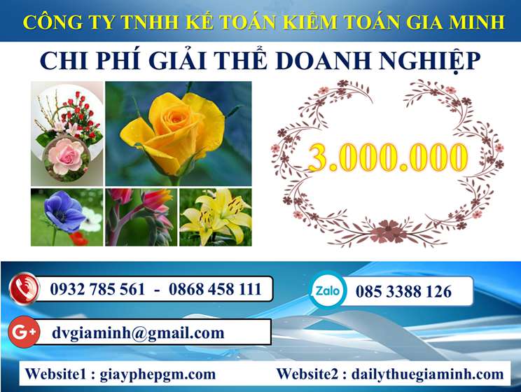 Dịch vụ giải thể công ty trọn gói tại Huyện Từ Liêm 5 Chi phí Dịch vụ giải thể công ty trọn gói tại Huyện Từ Liêm